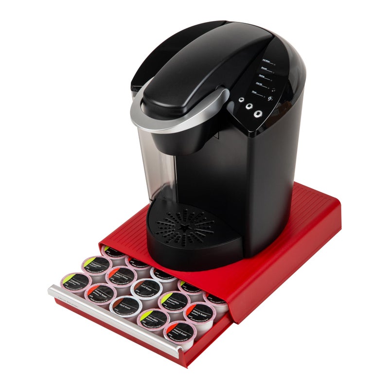 Mind Reader Single Serve Coffee Pod Drawer, 30 Pod Capacity, Countertop Organizer, 10.5"L x 12.75"W x 2.5"H, Red - Image 5